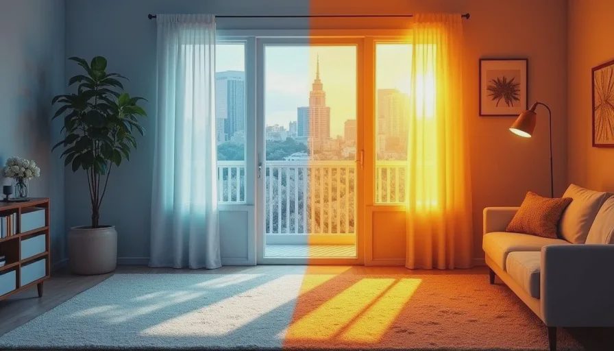 Solar gain welcome in winter, problem in summer.